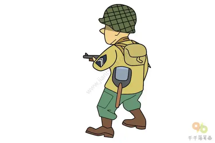 二战美军简笔画步骤图