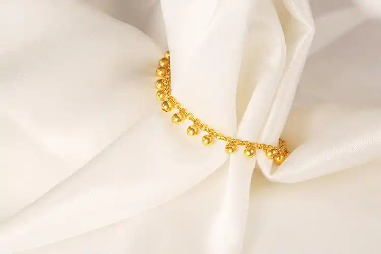 菜百首饰黄金足金时尚灵动圆珠手链手饰女计价(有延长链版)