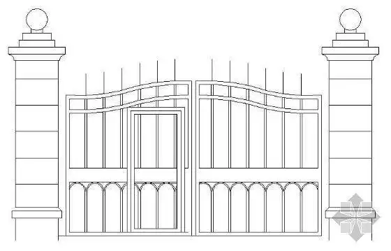 分享铁艺大门cad图块资料下载