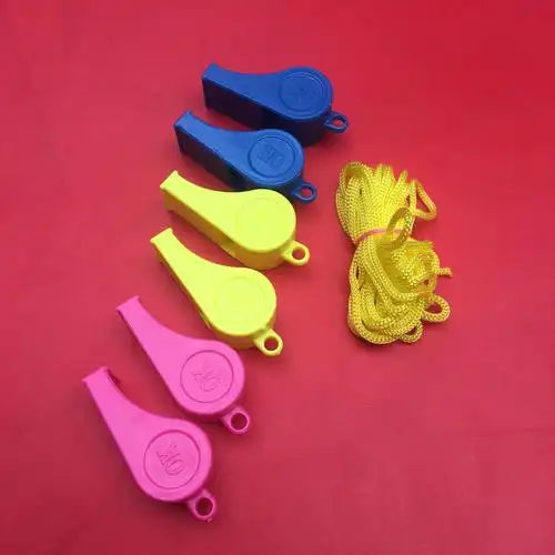 吸卡6个口哨 裁判哨子 球迷口哨 救援口哨 彩色塑料口哨 批发