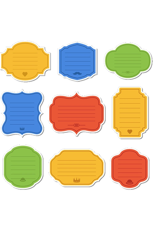 彩色空白标签矢量素材