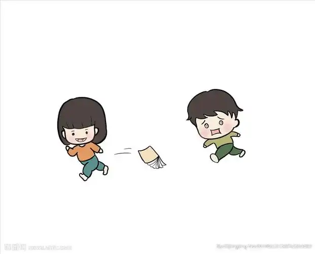 追跑儿童手绘卡通图片