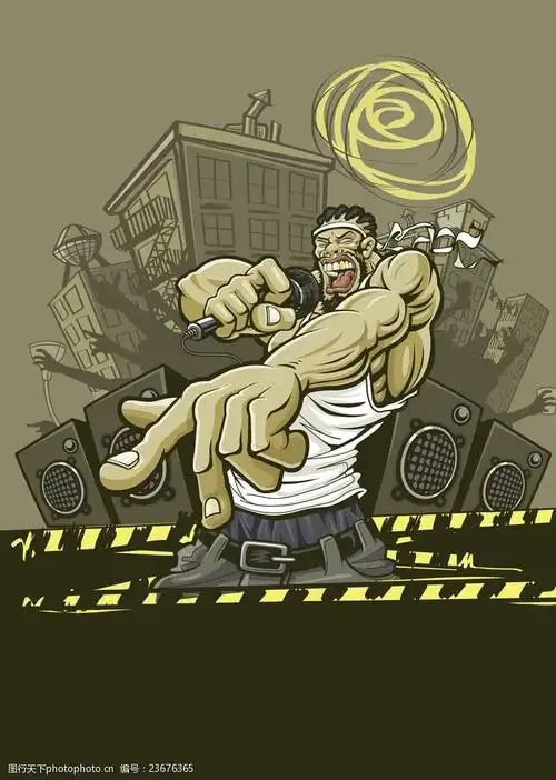 激烈k歌的矢量男性