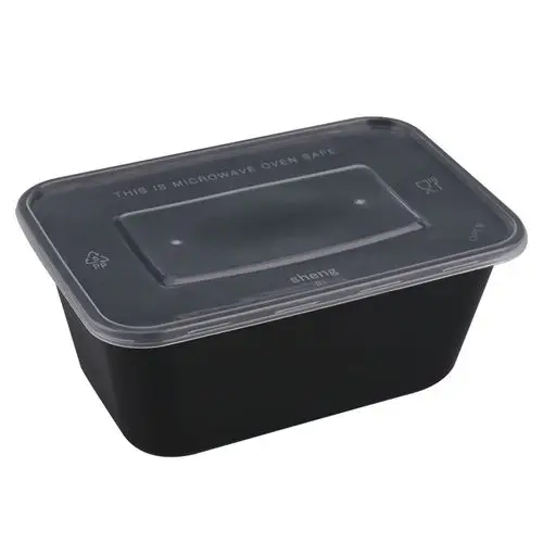 500ml-1000ml一次性餐盒长方形美式盒外卖塑料打包盒透明带盖饭盒