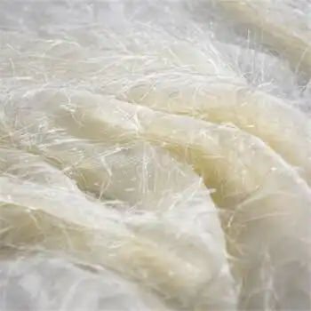 提花流苏布料 春夏简约·羽毛流苏雪纺提花服装面料 毕业设计diy时装