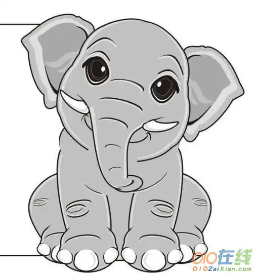 坐大象简笔画图片