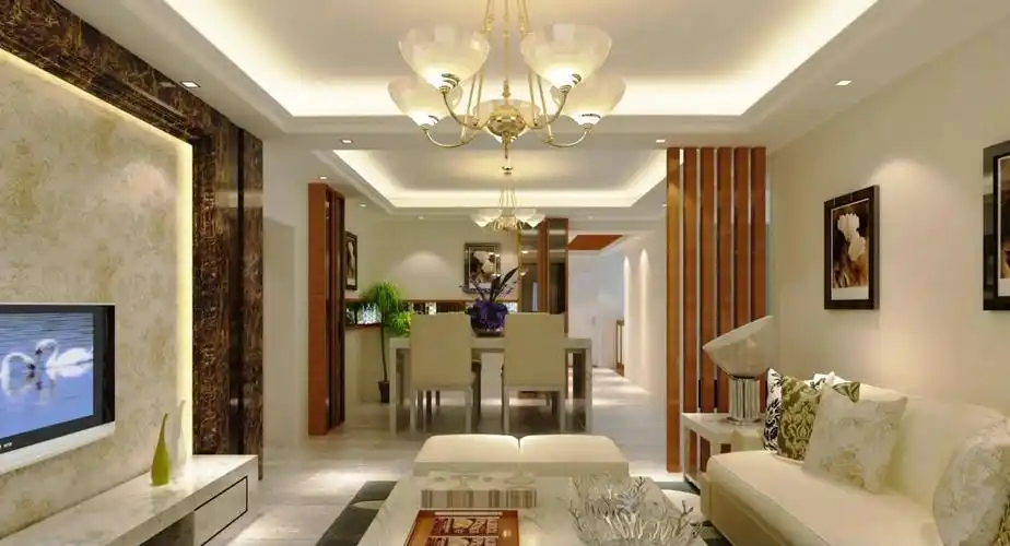 餐厅客厅一体吊顶装修效果图