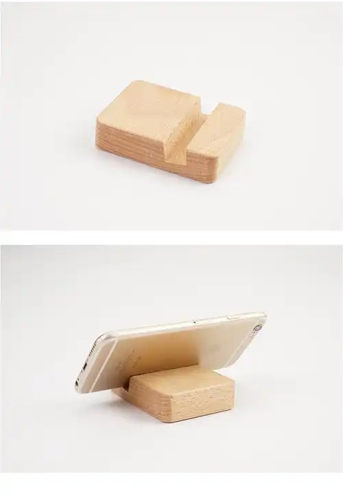 榉木手机底座木质手机支架名片手机木制底座可印logo 榉木 制作工艺