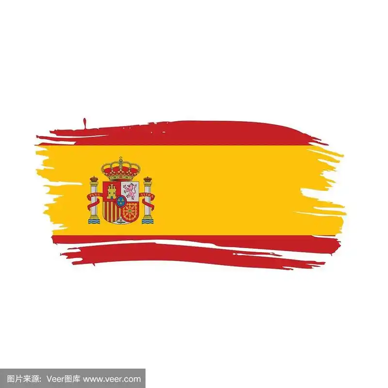 西班牙国旗,矢量插图