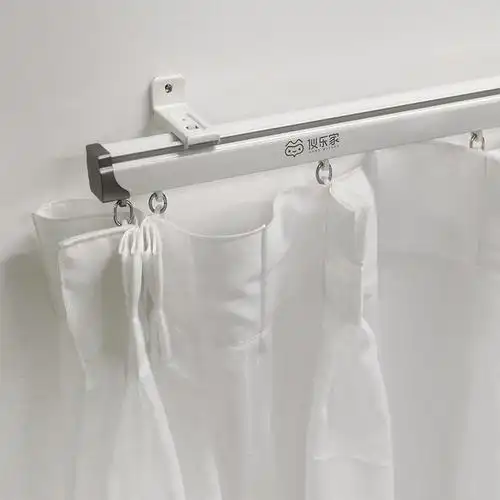 窗帘轨道顶装侧装挂钩架子家用直轨静音连体单轨双轨静音滑轮配件