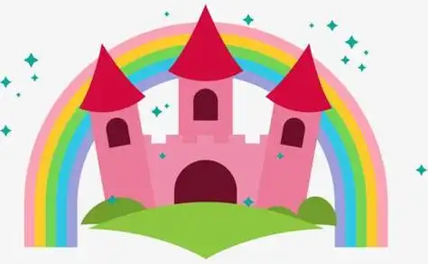 幼儿画彩虹城堡简笔画