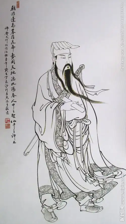 吕洞宾设计图__绘画书法_文化艺术_设计图库_昵图网nipic.com