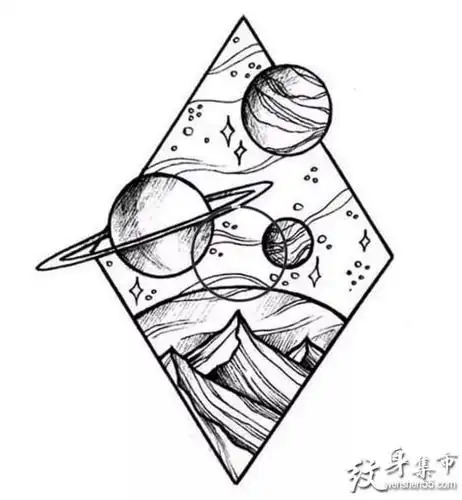 几何点刺纹身几何点刺纹身手稿几何点刺纹身手稿图案