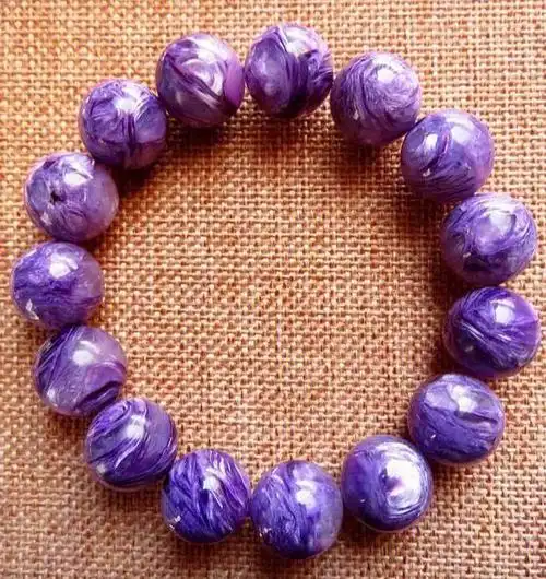 全美大龙纹深紫油润极美爆闪款15mm紫龙晶