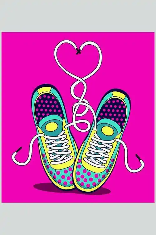 卡通动漫插画矢量素材帆布鞋