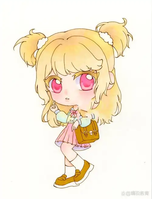 q版马克笔|校服女孩(左滑绘画过程)