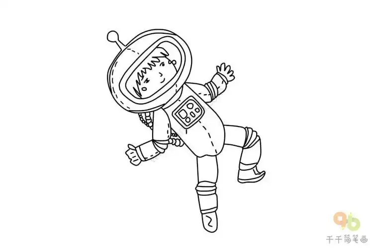宇航员简笔画图片大全,儿童宇航员简笔画步骤,宇航员怎么画简单一点