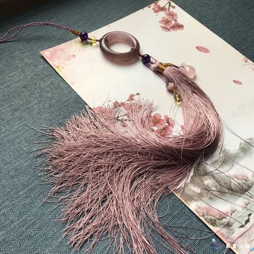 原创手工古风汉服玉佩腰挂禁步玉石压襟挂件紫玉环长流苏配饰国风