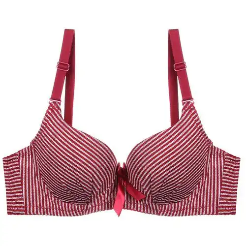 工厂直销跨境女性内衣bars条纹聚拢收副乳上托有钢圈外贸文胸现货