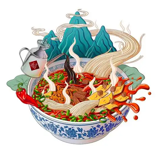 西安美食插画设计