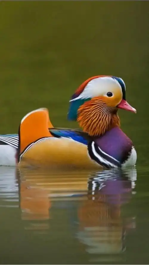 色彩斑斓的鸳鸯鸟作品图片欣赏