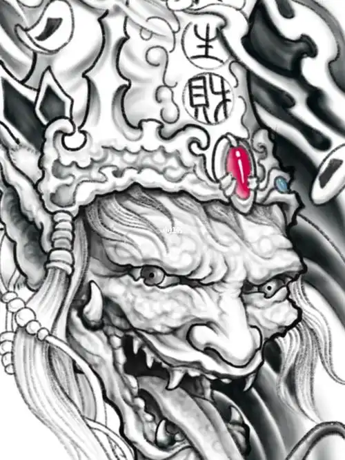 黑白无常纹身手稿