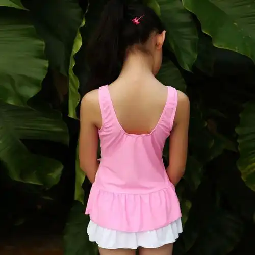 2014多喜贝尔新款儿童连体裙式三角泳衣可爱保守中大童女泳装533