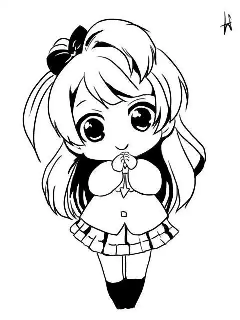 汪娃娃简笔画手绘黑色卡通小女孩简笔画素材图片免费下载高清png