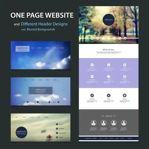 25款简约大气网页设计模板矢量素材