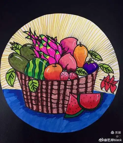 《美味的水果拼盘》主题绘画——汝州市逸夫小学