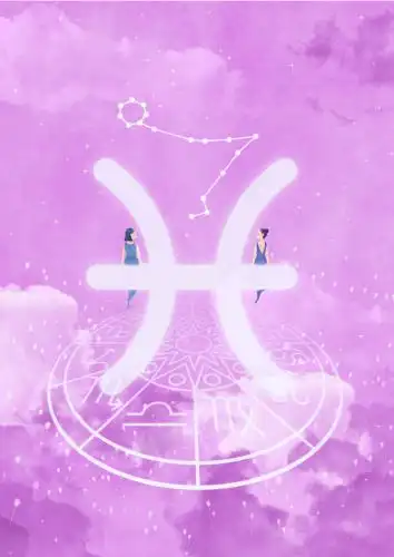 枚红色双鱼座星座梦幻唯美星空壁纸