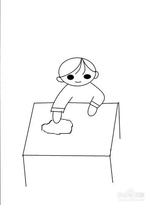 擦桌子的卡通简笔画擦桌子儿童画图片幼儿园小朋友擦桌子简笔画 第1页