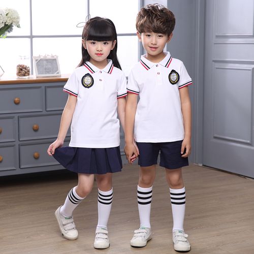 夏季幼儿园校服小学生班服男女童短袖t恤polo衫短裙英伦运动套装