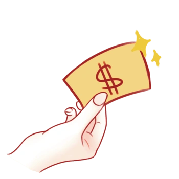 给钱手势卡通手绘