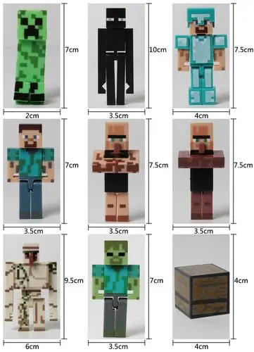 s牌高式我的世界僵尸苦力史蒂夫末影龙拼装积木人仔儿童玩具