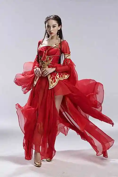 舞蹈高档苍穹古力娜扎同款古装古典服女汉服民族服装