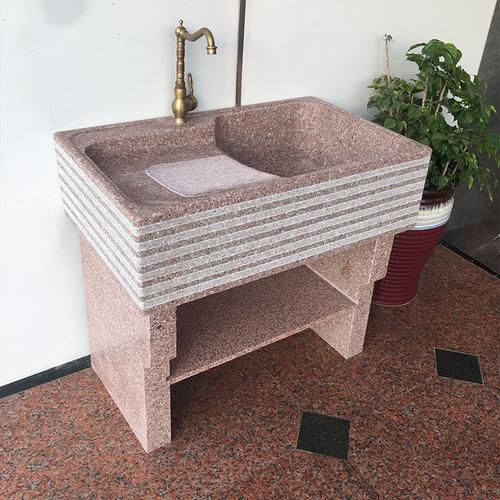 新品大理石洗g衣池阳台家用洗手盆户外整石一体洗衣台带搓衣板石