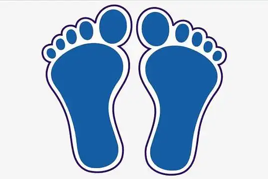 脚印蓝色素材-脚印蓝色图片元素-觅元素