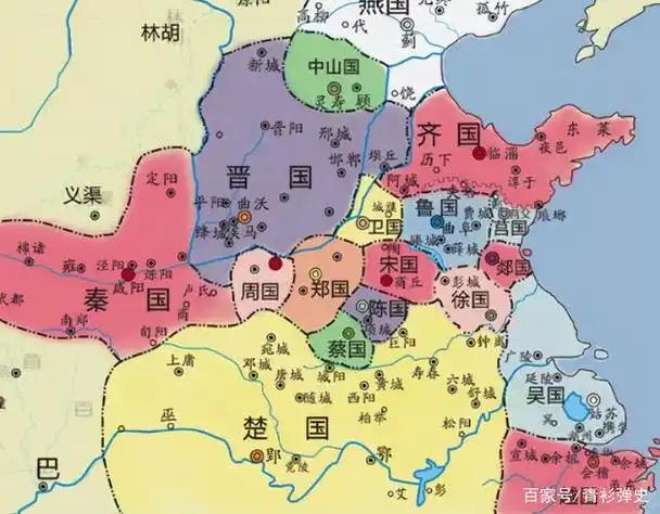 春秋时期诸侯国分布图
