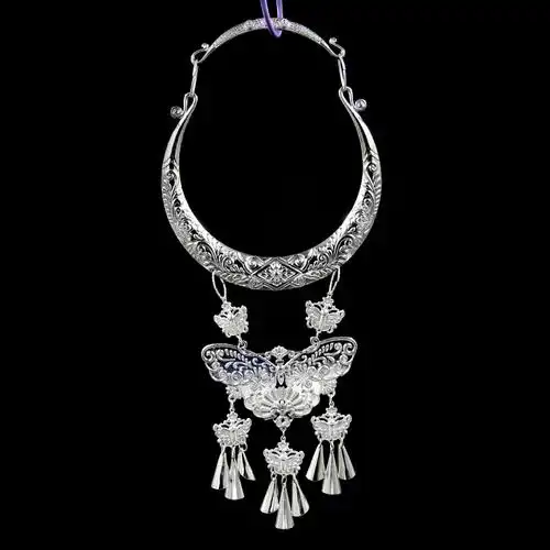 妈汝苗族银饰项圈脖圈颈圈项链压领挂饰少数项链