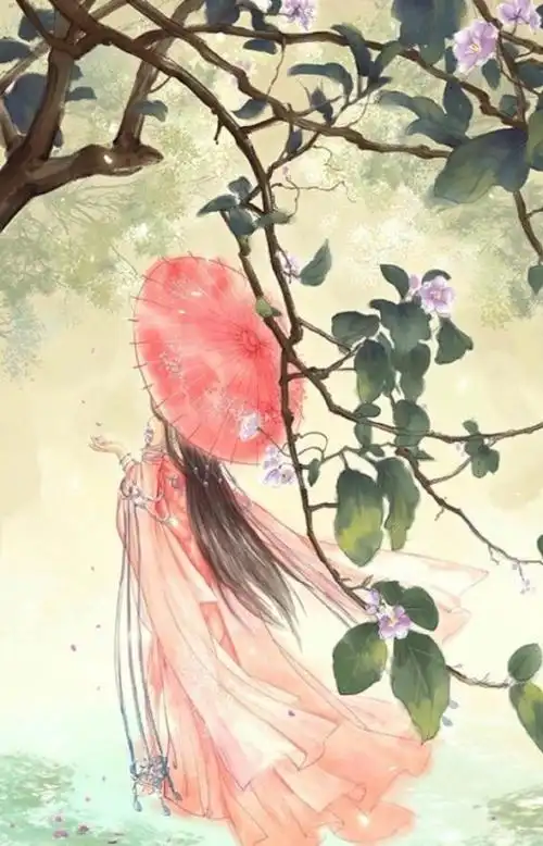 唯美古风的撑伞少女动漫图片奈何桥上等千年