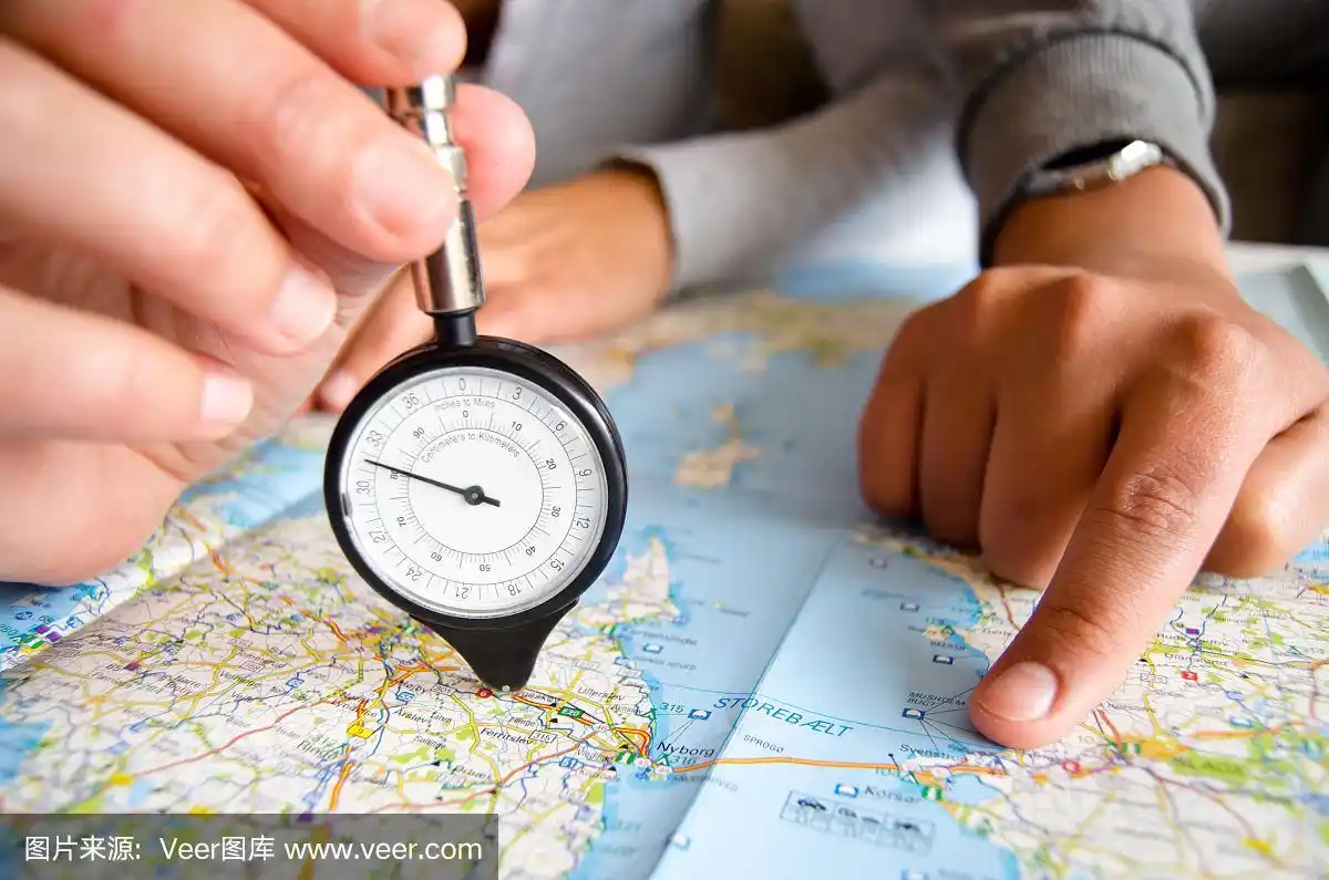 在地图上测量距离.