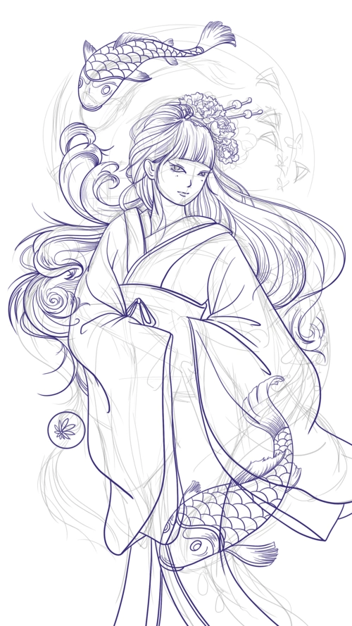 和服练习|插画|艺术插画|阿友柴 - 原创作品 - 站酷 (zcool)