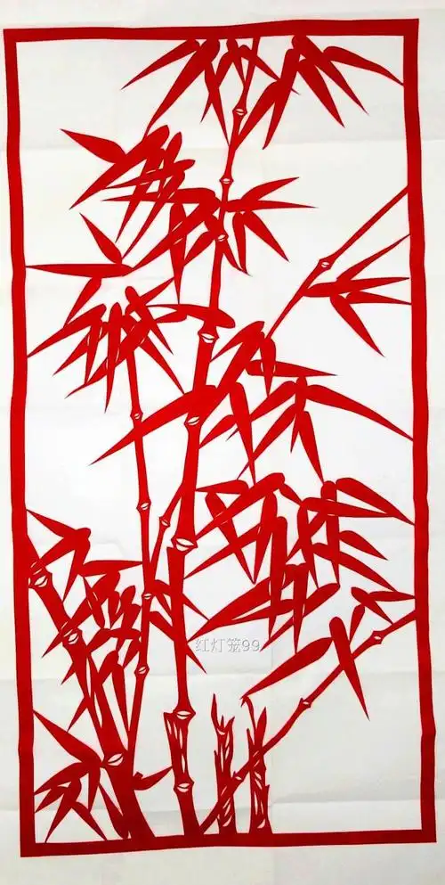 竹子,杂货,剪纸,过年剪纸大幅轴画 竹180*75cm 纯手工剪纸