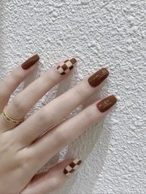 各种款式的棋盘格美甲怎么都看不厌的系列