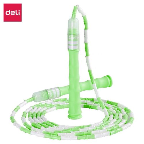 得力安格耐特f4104防滑手柄跳绳长2.8米长可调节娱乐竹节跳绳包邮