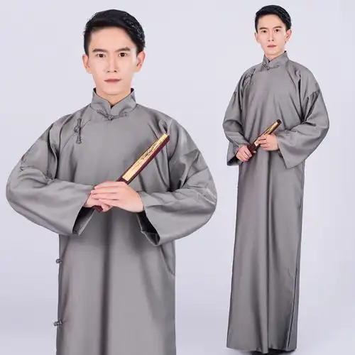 新款古装民国五四青年长衫先生相声服马褂男士演出服多款精品面料