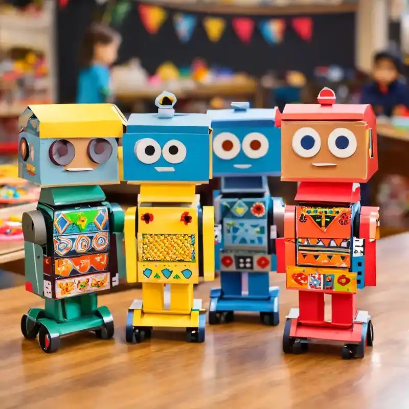 纸盒机器人手工作品.家里废弃纸盒不要丢,做成机器人,孩子玩一 - 抖音