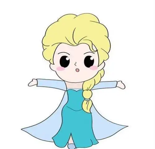 3-6岁儿童简笔画,卡通人物简笔画,女孩简笔画,艾莎简笔画,简笔画图片