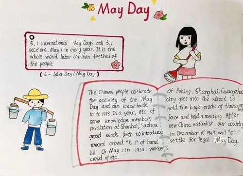 老师收到了很多同学发来的"劳动节"主题的手抄报,看着你们写得画得